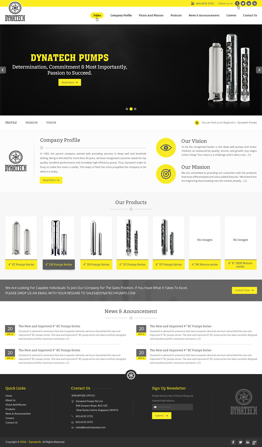 Web Design by pnfnetworkz for Dynatech Pumps | Design: #12706424