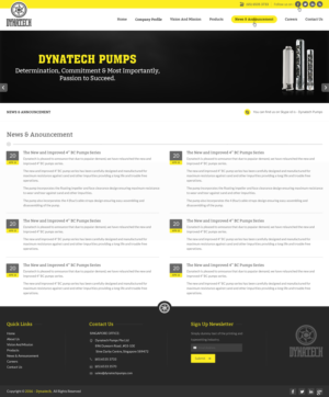 Web Design by pnfnetworkz for Dynatech Pumps | Design: #12734724