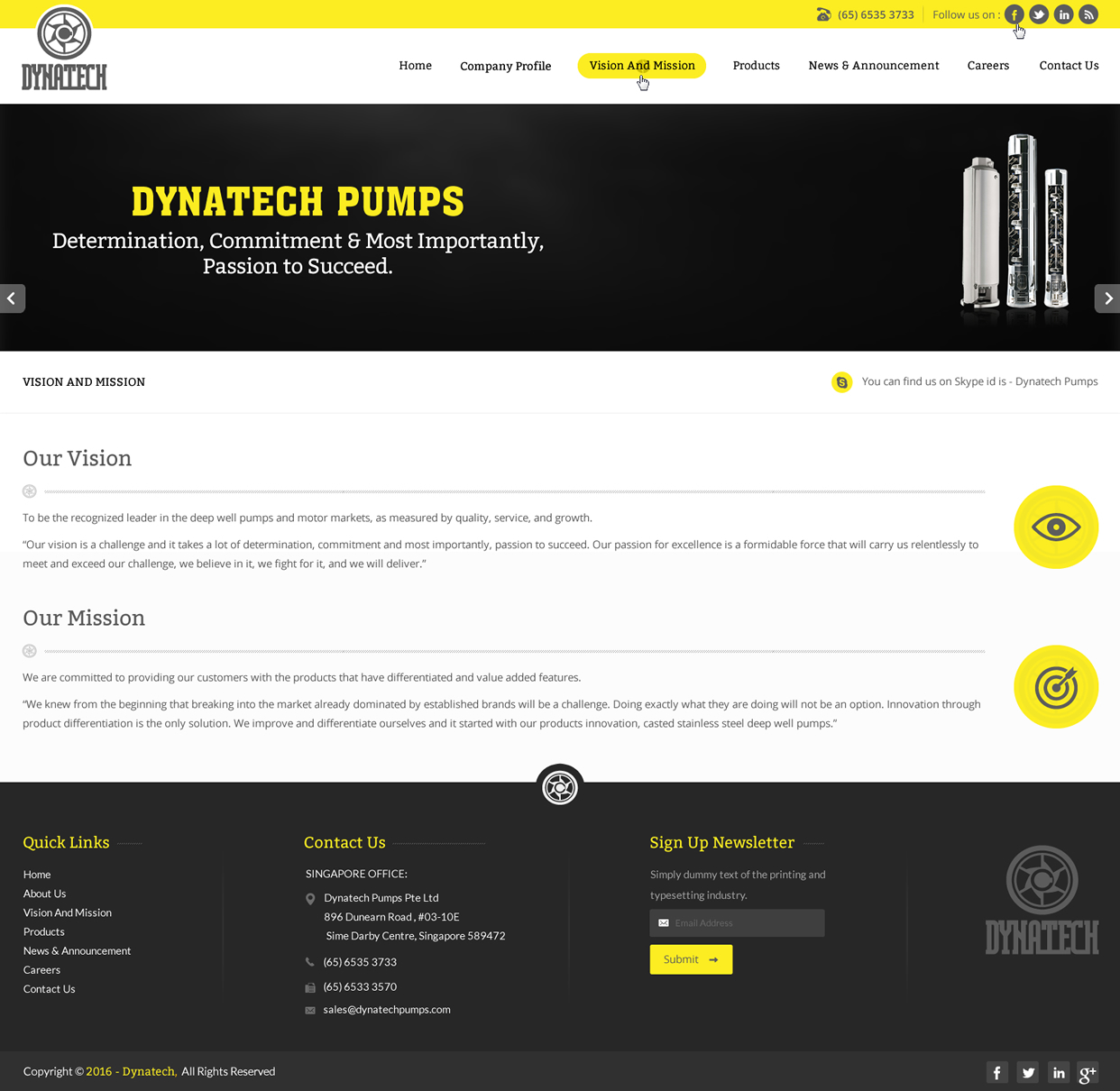 Web Design by pnfnetworkz for Dynatech Pumps | Design #12734726