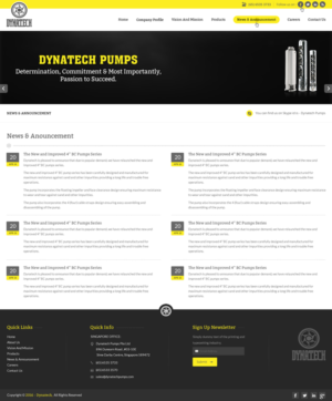 Web Design by pnfnetworkz for Dynatech Pumps | Design: #12825086