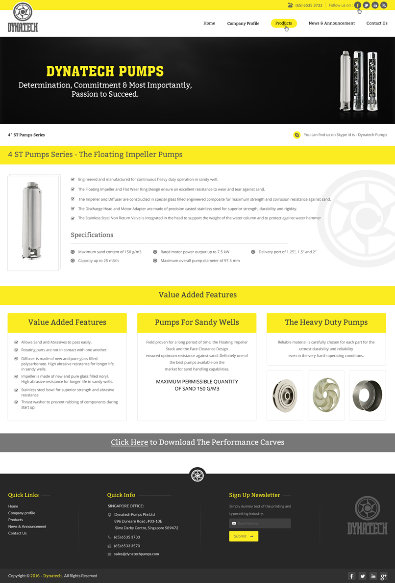 Web Design by pnfnetworkz for Dynatech Pumps | Design #12904833