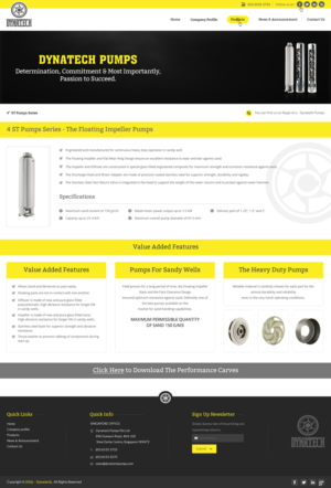 Web Design by pnfnetworkz for Dynatech Pumps | Design: #12904833