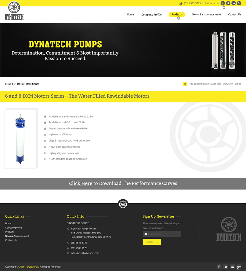 Web Design by pnfnetworkz for Dynatech Pumps | Design #12904836