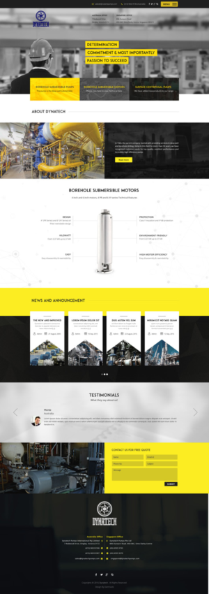 Web Design by Da Miracle for Dynatech Pumps | Design: #12195366