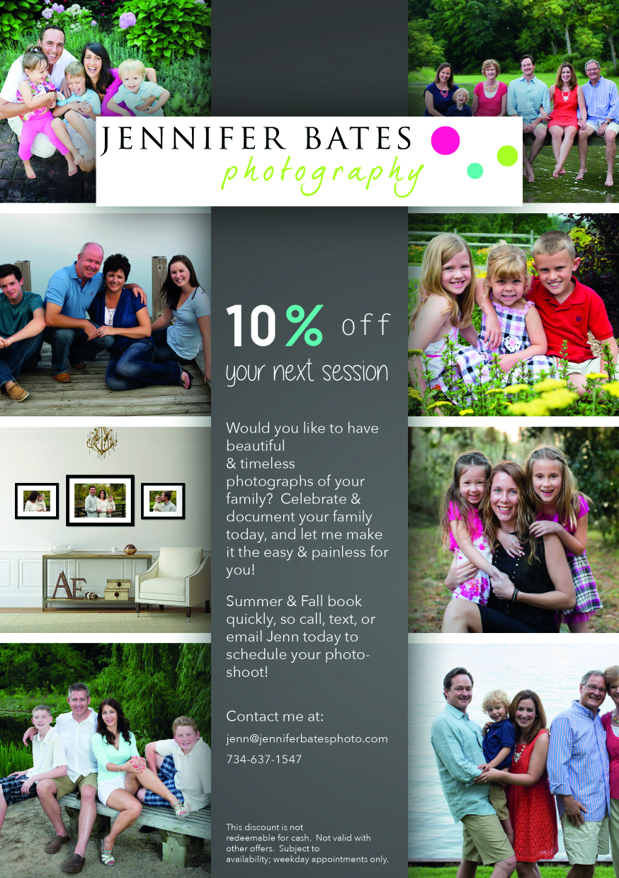 Flyer Design by h j w for Jennifer Bates Photography | Design #12155198