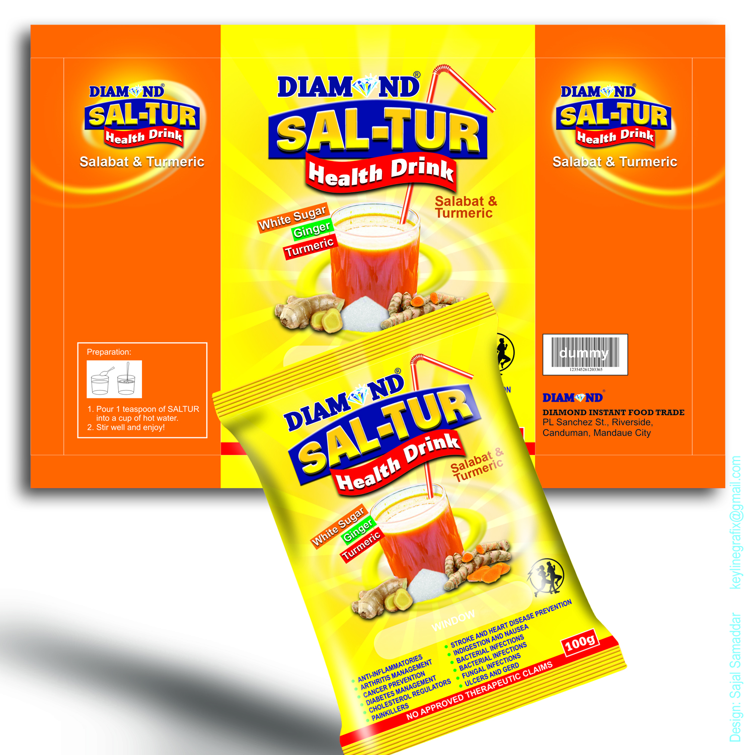 Diseño de Empaque por Sajal Samaddar para Diamond Instant Food Trade | Diseño #12099701