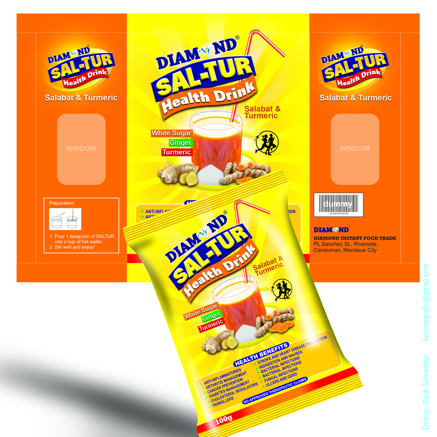 Diseño de Empaque por Sajal Samaddar para Diamond Instant Food Trade | Diseño #12108425