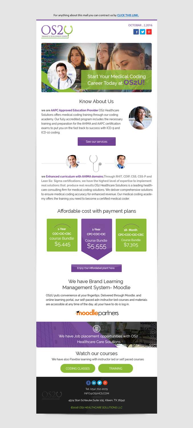 Email Marketing Design by Dabashes Adhikery for OS2 Healthcare Solutions, LLC | Design #12287864