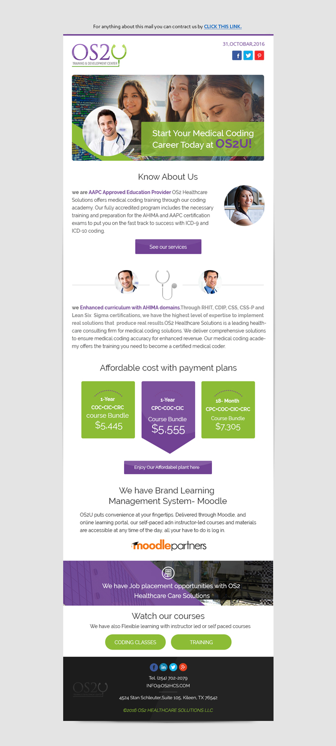 Email Marketing Design by Dabashes Adhikery for OS2 Healthcare Solutions, LLC | Design #12289753