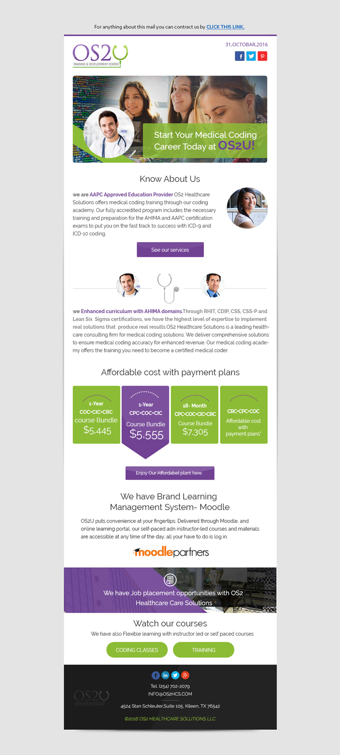 E-Mail Marketing-Design von Dabashes Adhikery für OS2 Healthcare Solutions, LLC | Design #12289982