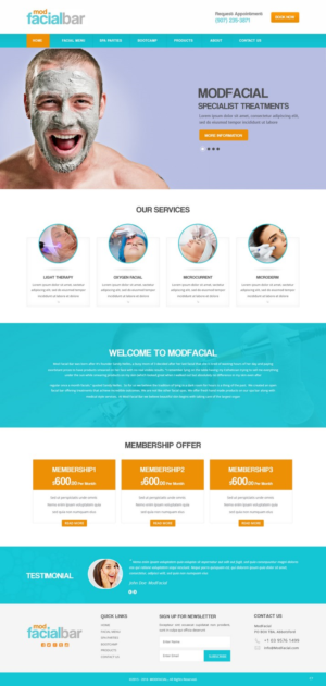 Help create our baby! Modern facial bar website. 
