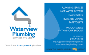 Business Card Design by DCMadrid for waterview plumbing | Design: #12095528
