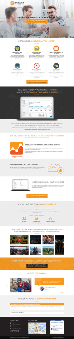 High end Consulting Services for Ecom Businesses Needs a Landing Page Design