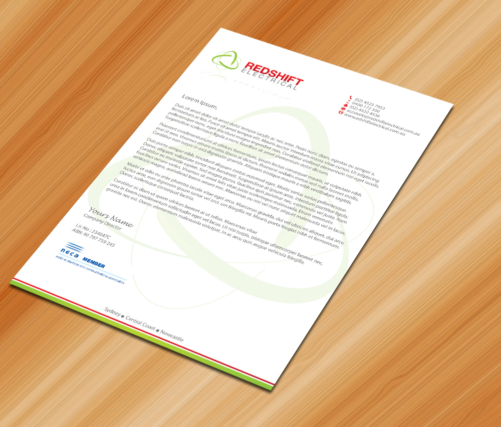 Design de Papeterie par Sarmishtha Chattopadhyay_loginchange pour Redshift Electrical Services | Design #2387021