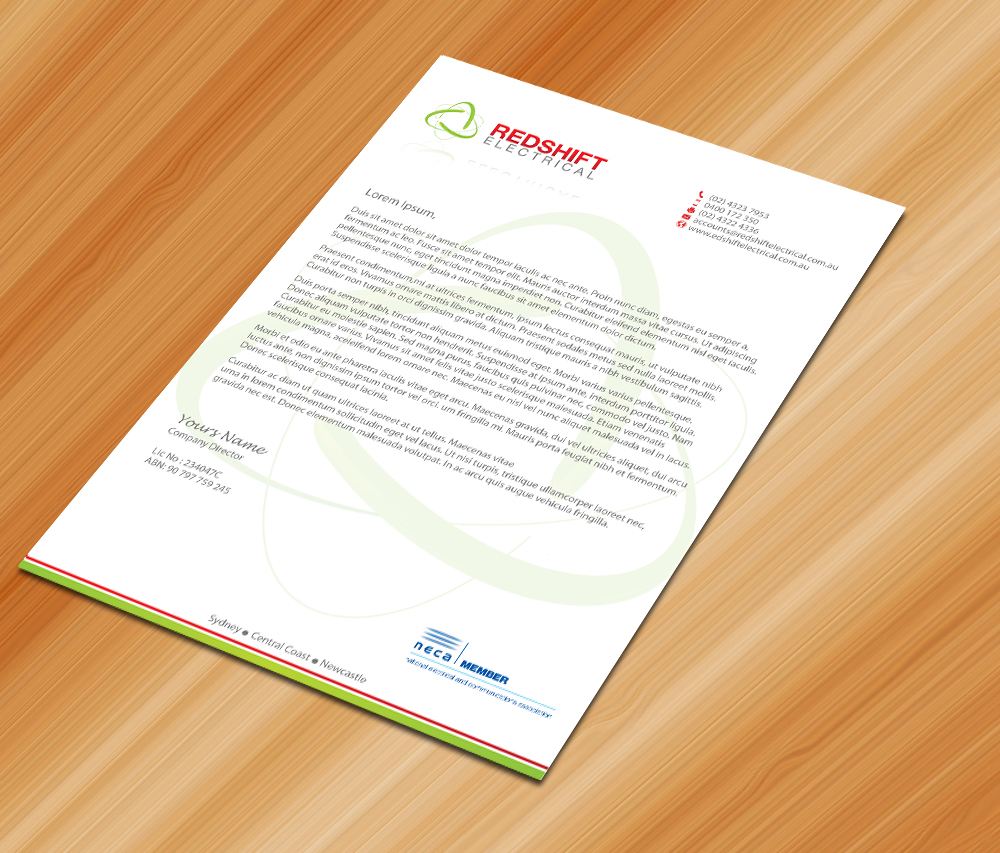 Design de Papeterie par Sarmishtha Chattopadhyay_loginchange pour Redshift Electrical Services | Design #2387099