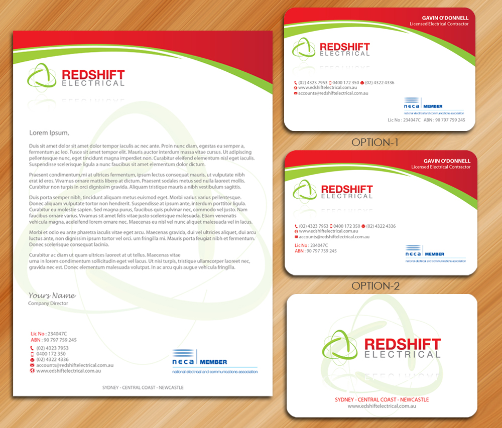 Design de Papeterie par Sarmishtha Chattopadhyay_loginchange pour Redshift Electrical Services | Design #2390438