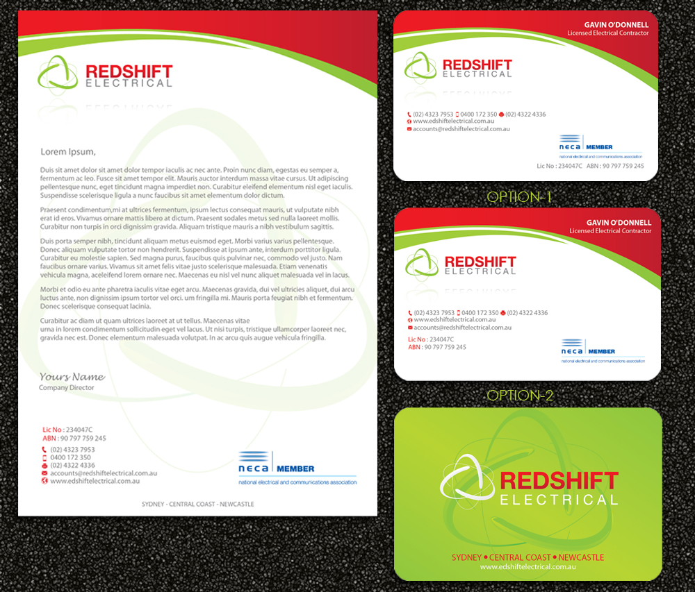 Design de Papeterie par Sarmishtha Chattopadhyay_loginchange pour Redshift Electrical Services | Design #2390493