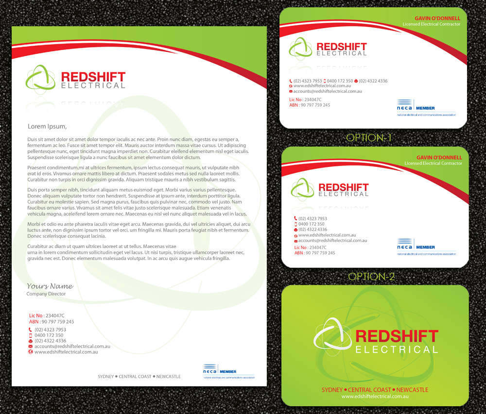 Design de Papeterie par Sarmishtha Chattopadhyay_loginchange pour Redshift Electrical Services | Design #2392839