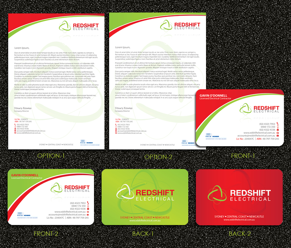 Design de Papeterie par Sarmishtha Chattopadhyay_loginchange pour Redshift Electrical Services | Design #2394011