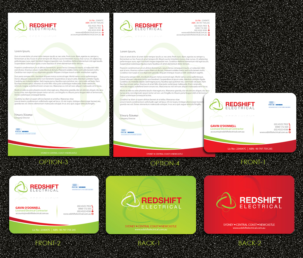 Design de Papeterie par Sarmishtha Chattopadhyay_loginchange pour Redshift Electrical Services | Design #2398682