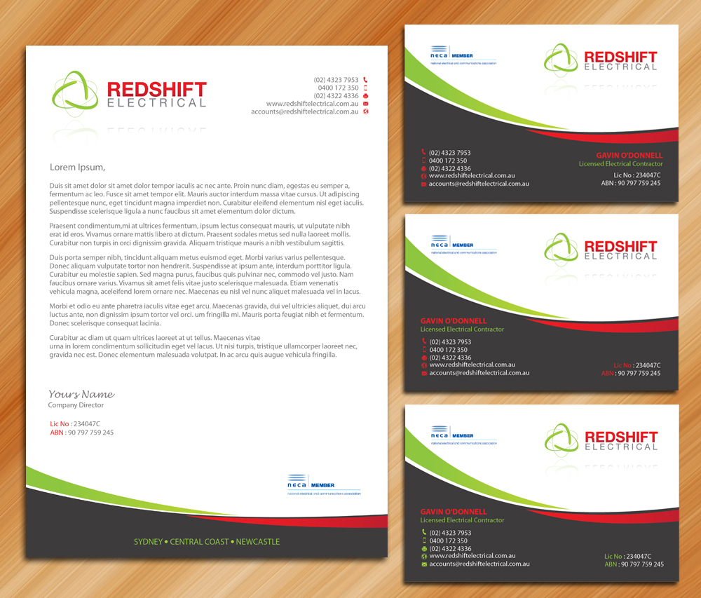 Design de Papeterie par Sarmishtha Chattopadhyay_loginchange pour Redshift Electrical Services | Design #2411696