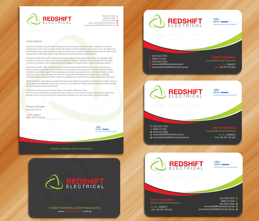 Design de Papeterie par Sarmishtha Chattopadhyay_loginchange pour Redshift Electrical Services | Design #2412018