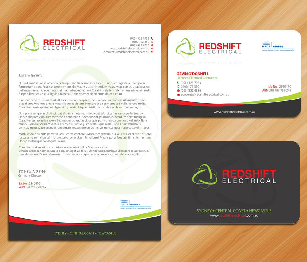 Design de Papeterie par Sarmishtha Chattopadhyay_loginchange pour Redshift Electrical Services | Design #2412219