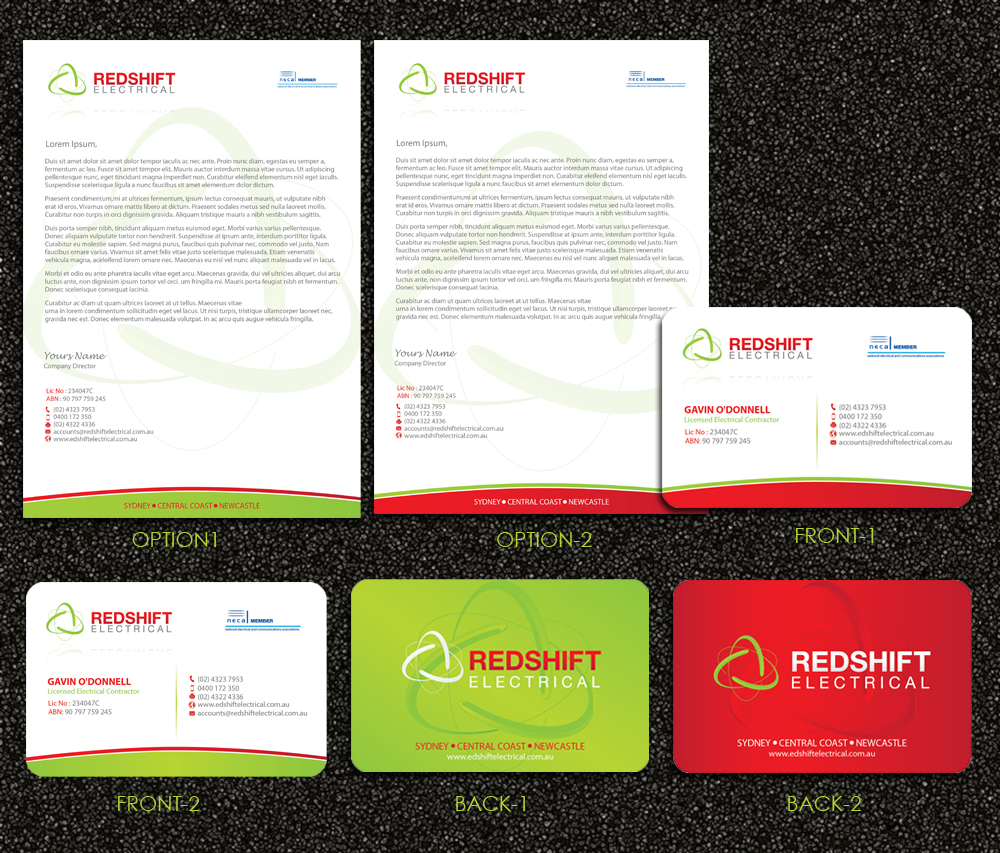 Schreibwaren-Design von Sarmishtha Chattopadhyay_loginchange für Redshift Electrical Services | Design #2417083
