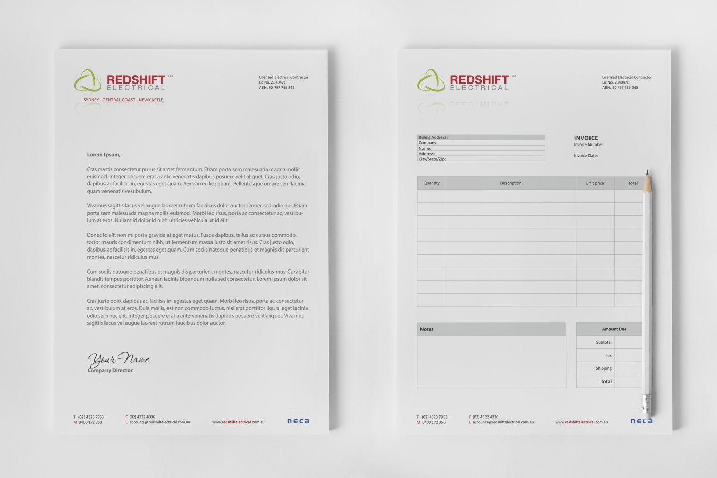 Design de Papeterie par HYPdesign pour Redshift Electrical Services | Design #2382055