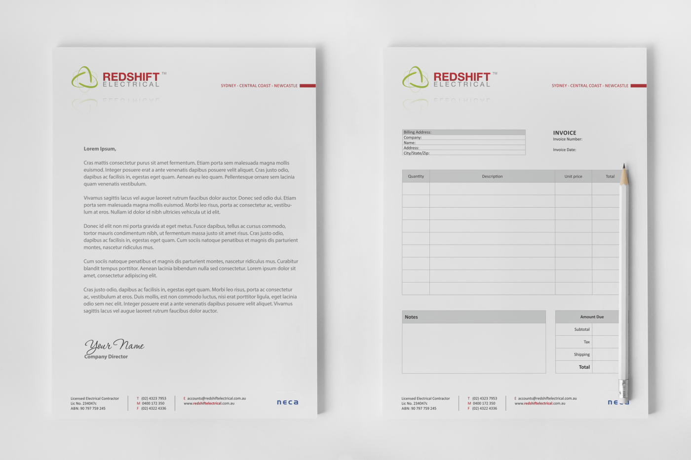 Design de Papeterie par HYPdesign pour Redshift Electrical Services | Design #2382063