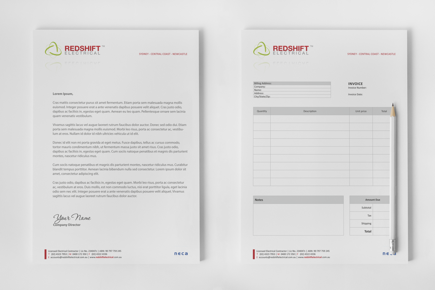 Design de Papeterie par HYPdesign pour Redshift Electrical Services | Design #2382066