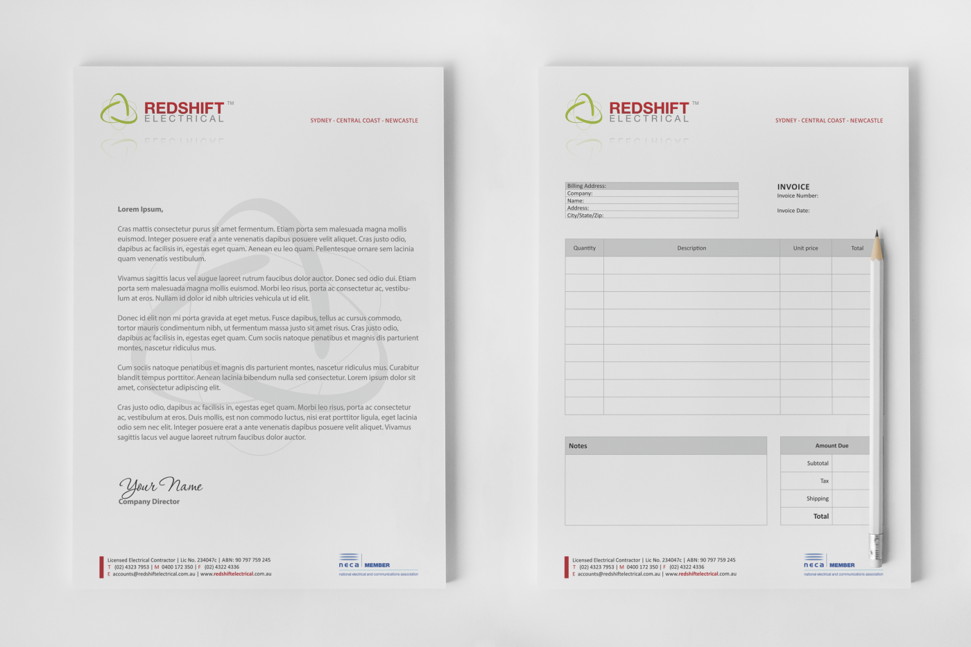 Design de Papeterie par HYPdesign pour Redshift Electrical Services | Design #2386283