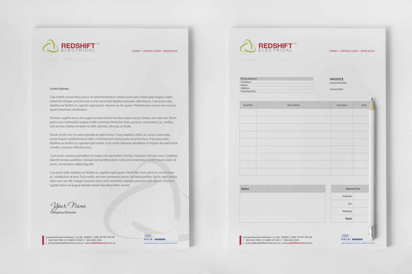 Stationery Design by HYPdesign for Redshift Electrical Services | Design #2386289