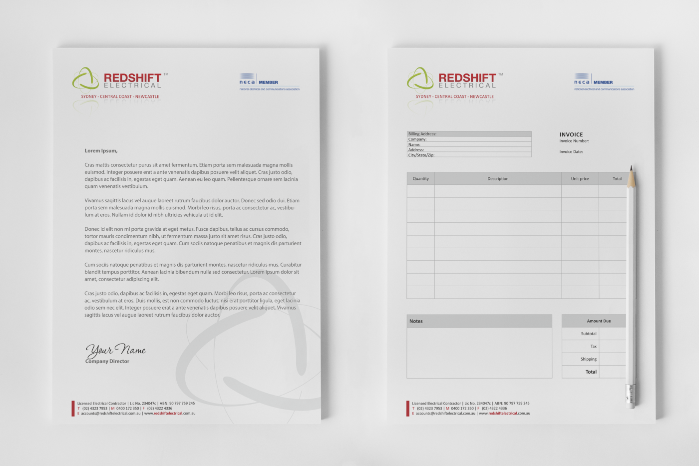 Design de Papeterie par HYPdesign pour Redshift Electrical Services | Design #2386292