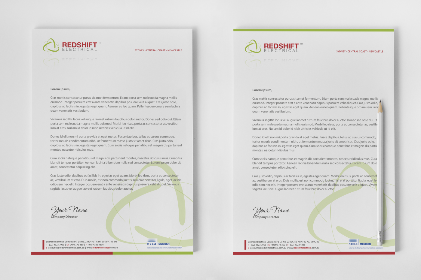 Diseño de Papelería por HYPdesign para Redshift Electrical Services | Diseño #2387665