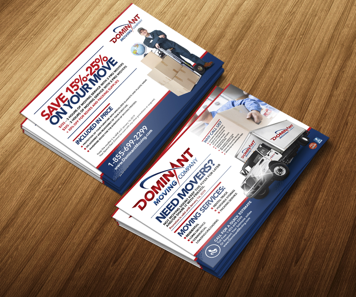 Flyer Design by jeffdefy for Dominant Moving Systems | Design #12892638