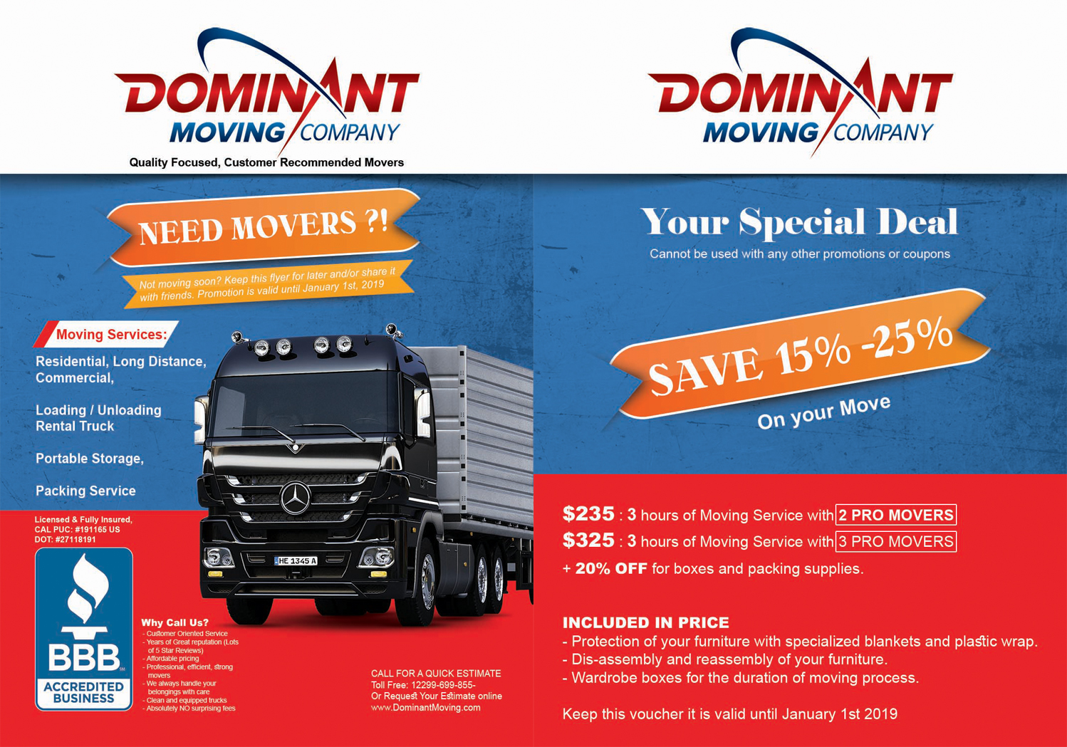 Flyer Design by Ayman Hadramot for Dominant Moving Systems | Design #12150275