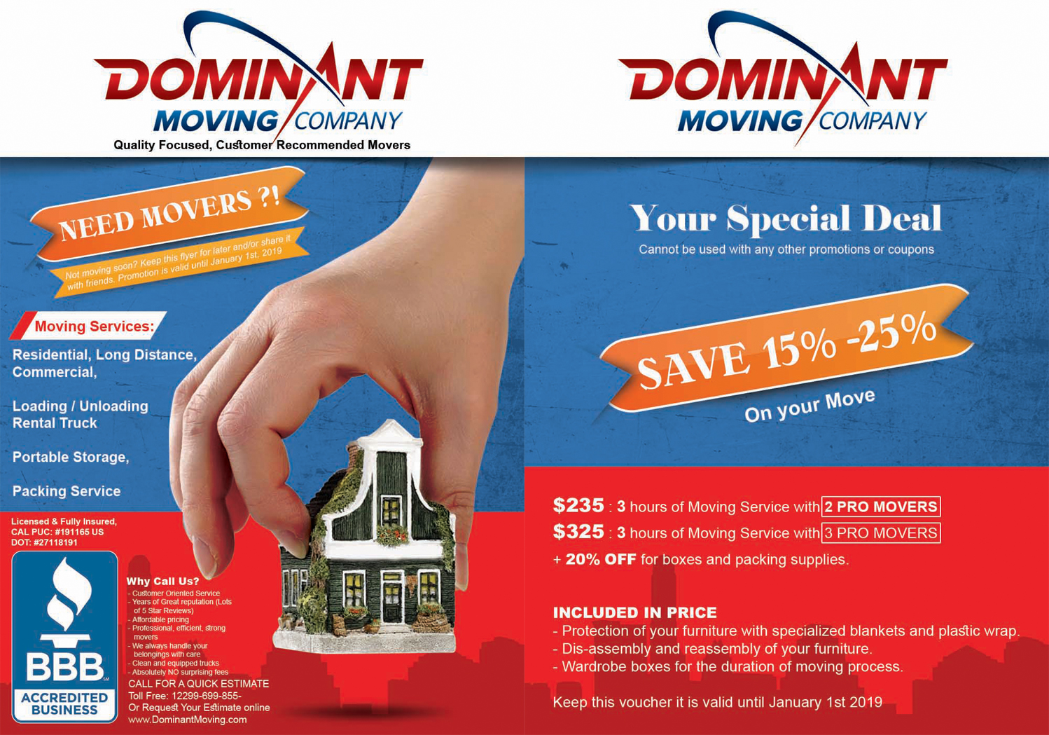 Flyer Design by Ayman Hadramot for Dominant Moving Systems | Design #12150364