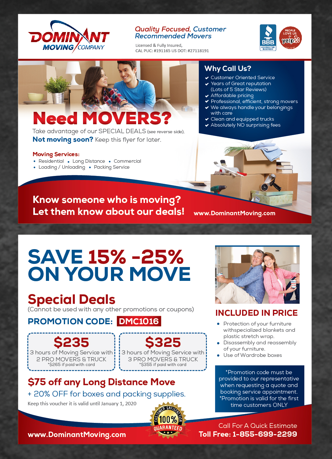 Design de Flyer par Achiver pour Dominant Moving Systems | Design #12503768