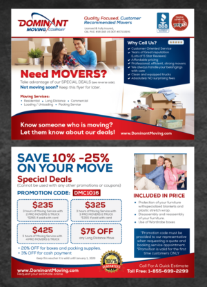 Flyer Design by Achiver for Dominant Moving Systems | Design: #13452537