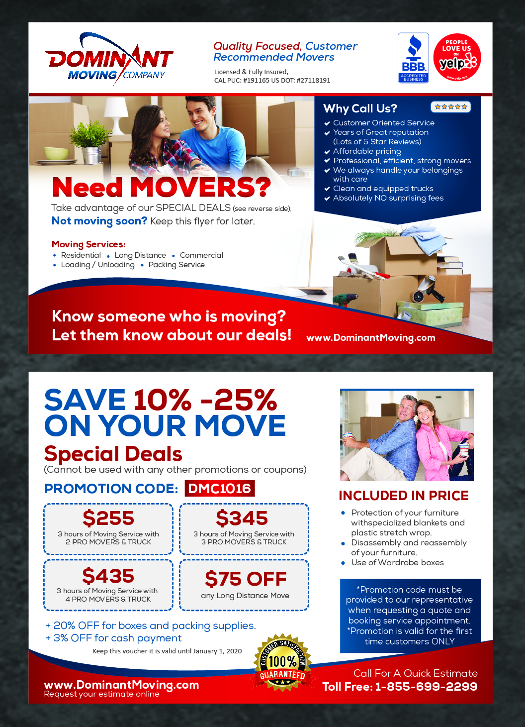 Design de Flyer par Achiver pour Dominant Moving Systems | Design #13514198