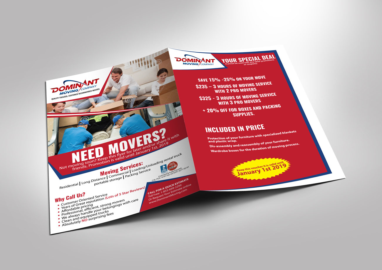 Flyer Design by Impressive Sol for Dominant Moving Systems | Design #12911293