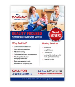 Flyer Design by creative.bugs for Dominant Moving Systems | Design: #12913256
