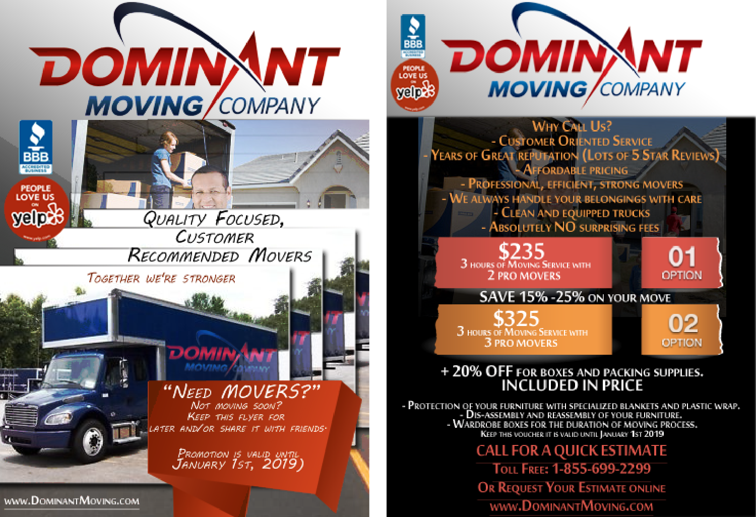 Design de Flyer par nabla pour Dominant Moving Systems | Design #12118694