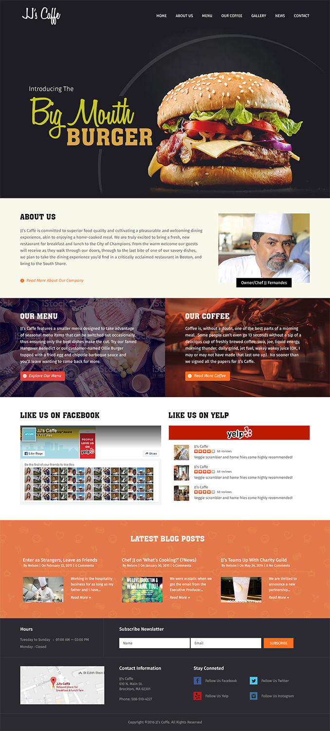 WordPress-Design von RupalTechno für JJ's Caffe | Design #12232275