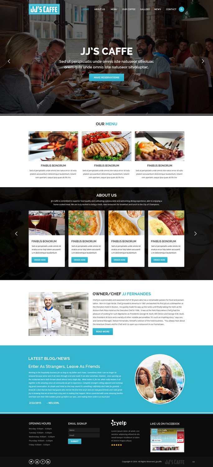 WordPress-Design von pb für JJ's Caffe | Design #12142245