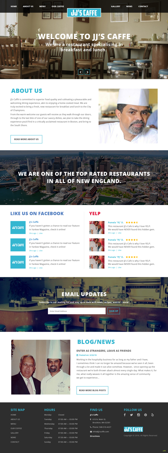 Wordpress Design by pb for JJ's Caffe | Design #12154331