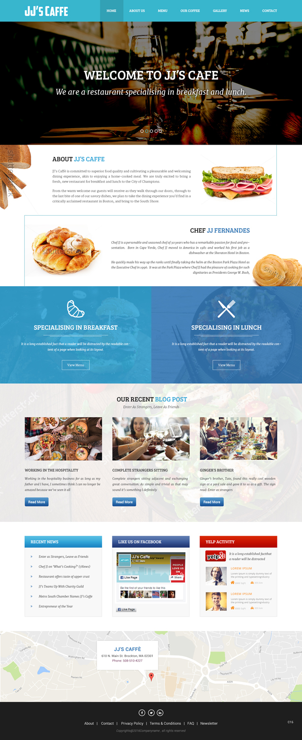 Wordpress Design by pb for JJ's Caffe | Design #12154332