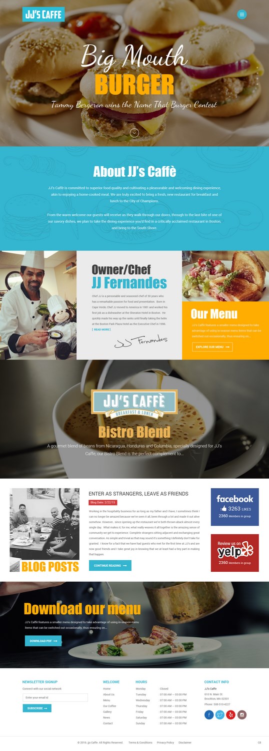 WordPress-Design von pb für JJ's Caffe | Design #12166712