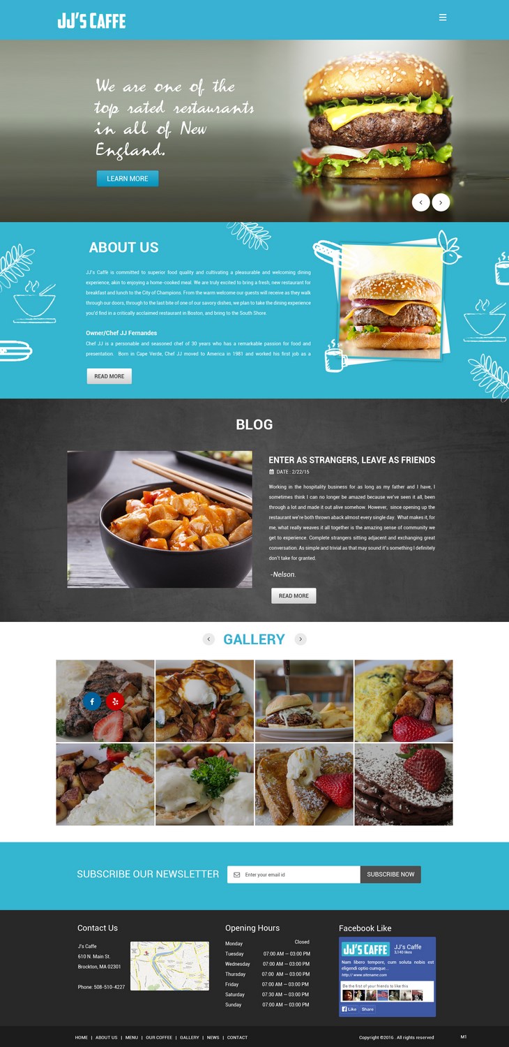 WordPress-Design von pb für JJ's Caffe | Design #12166718